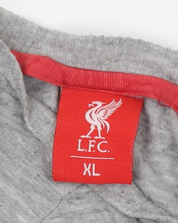 L.F.C. Men's XL Grey Long Sleeve Cotton T-Shirt