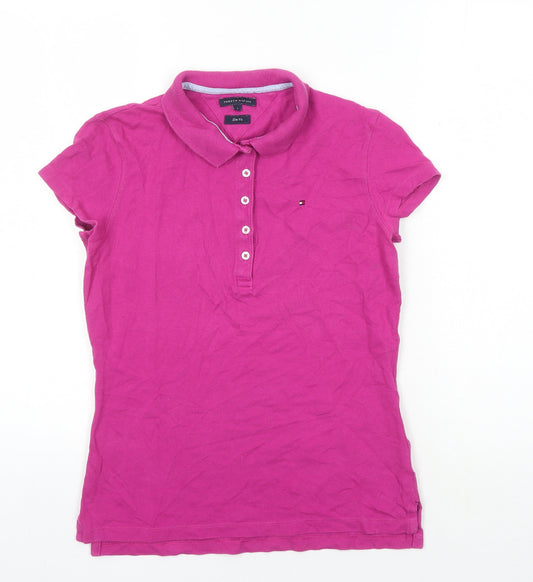 Tommy Hilfiger Women's Pink Polo Shirt - Size S