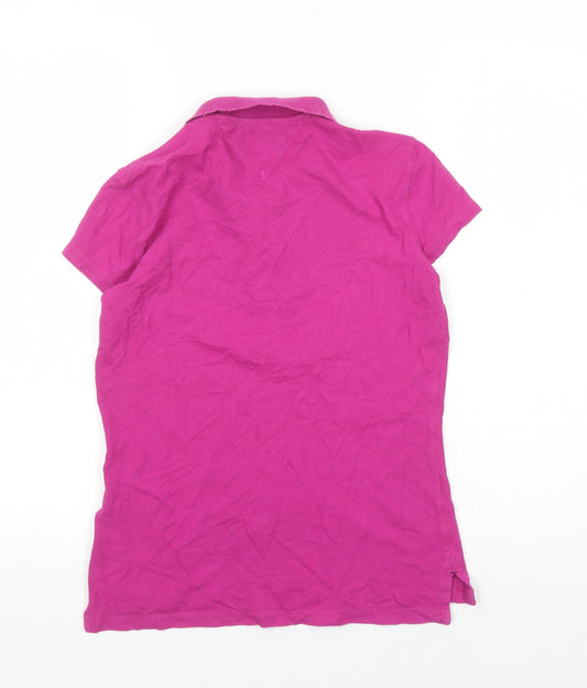 Tommy Hilfiger Women's Pink Polo Shirt - Size S