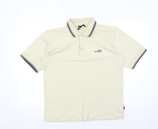 Umbro Men's Beige Polo Shirt M Casual Short Sleeve