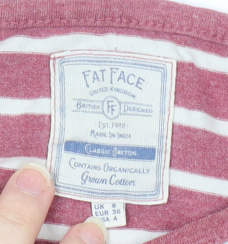 Fat Face Women's Red Striped Long Sleeve T-Shirt