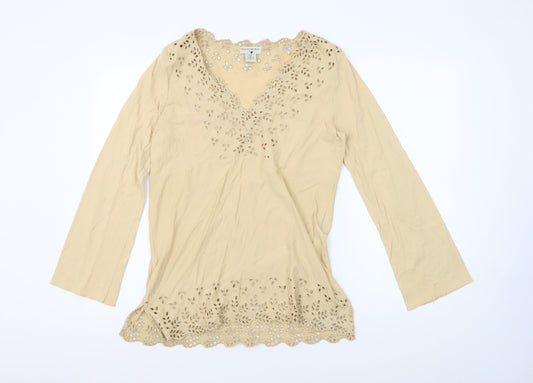 Womens UK Size S Banana Republic Beige 100% Cotton Blouse