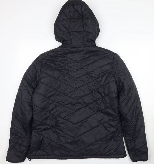 TOG24 Women's Black Puffer Jacket Size 16 Hooded Quilted