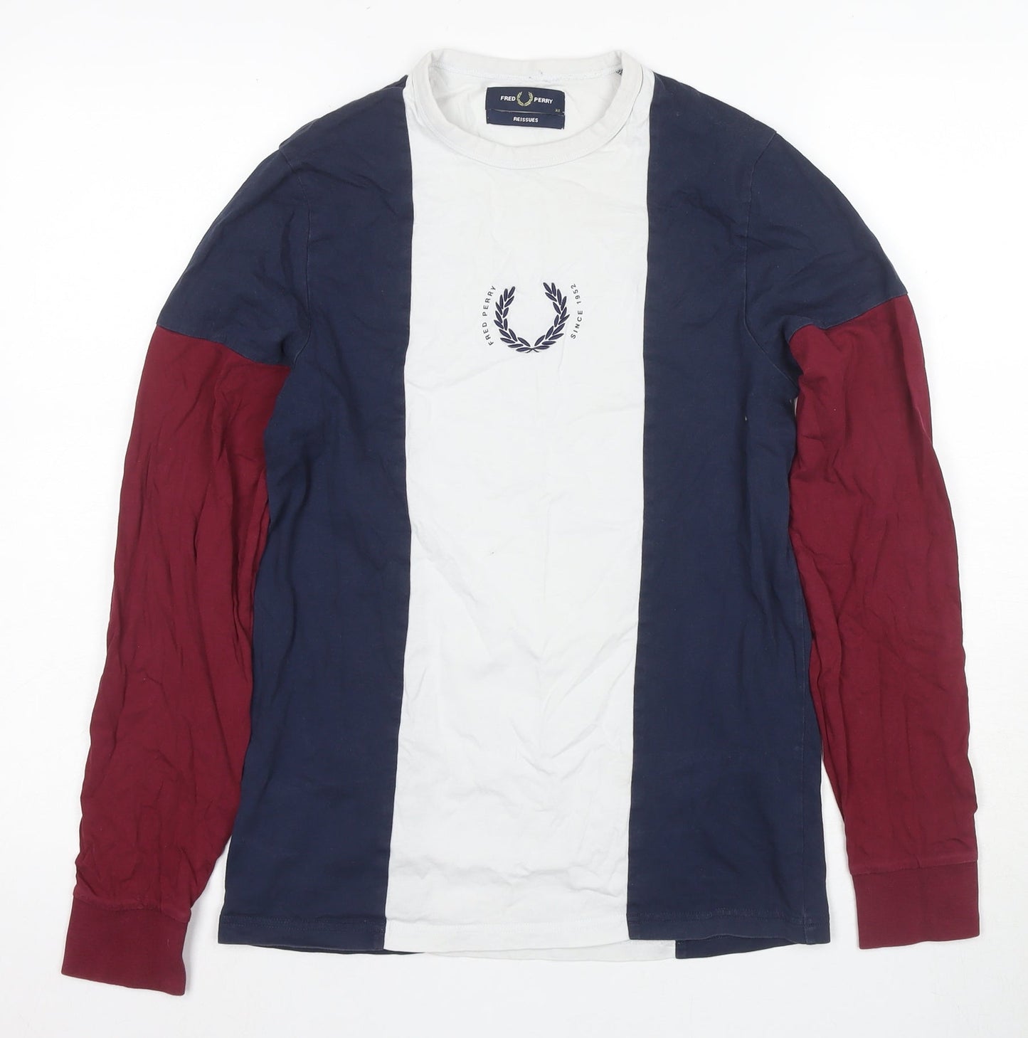 Fred Perry Men's XS Colourblock Long Sleeve T-Shirt