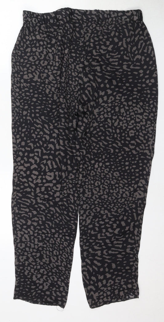 Star by Julien Macdonald Women's Black Animal Print Trousers