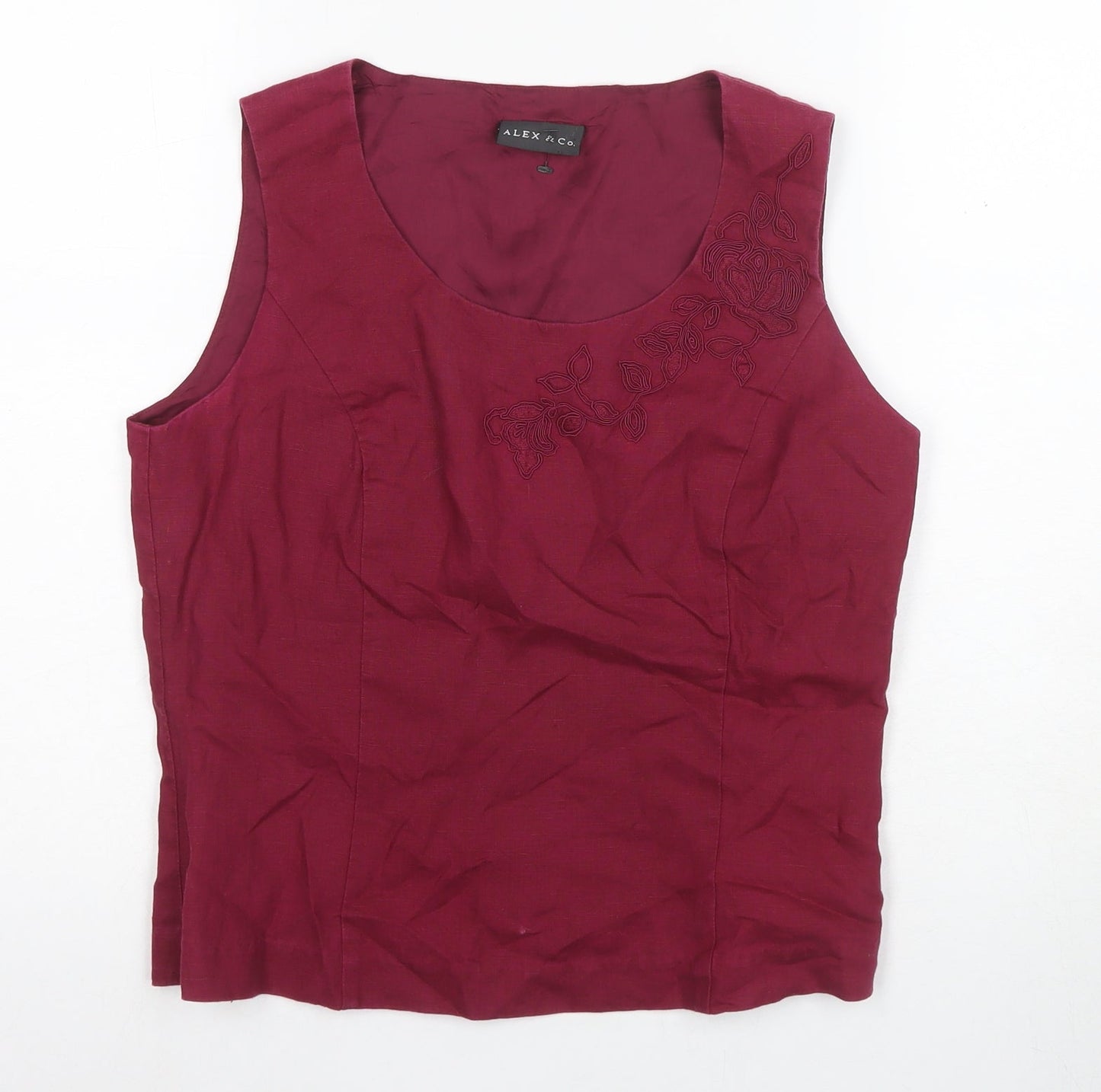Alex & Co. Women's Red Sleeveless Blouse, Size 10