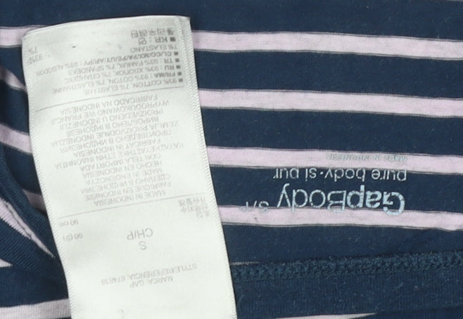 Gap Womens Blue Striped Cotton T-Shirt S