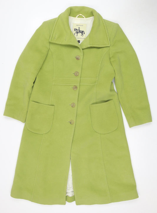 Paul Costelloe Women's Green Coat, Size 10, Classic Overcoat