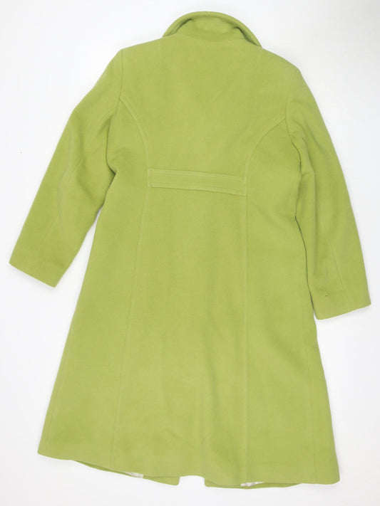 Paul Costelloe Women's Green Coat, Size 10, Classic Overcoat