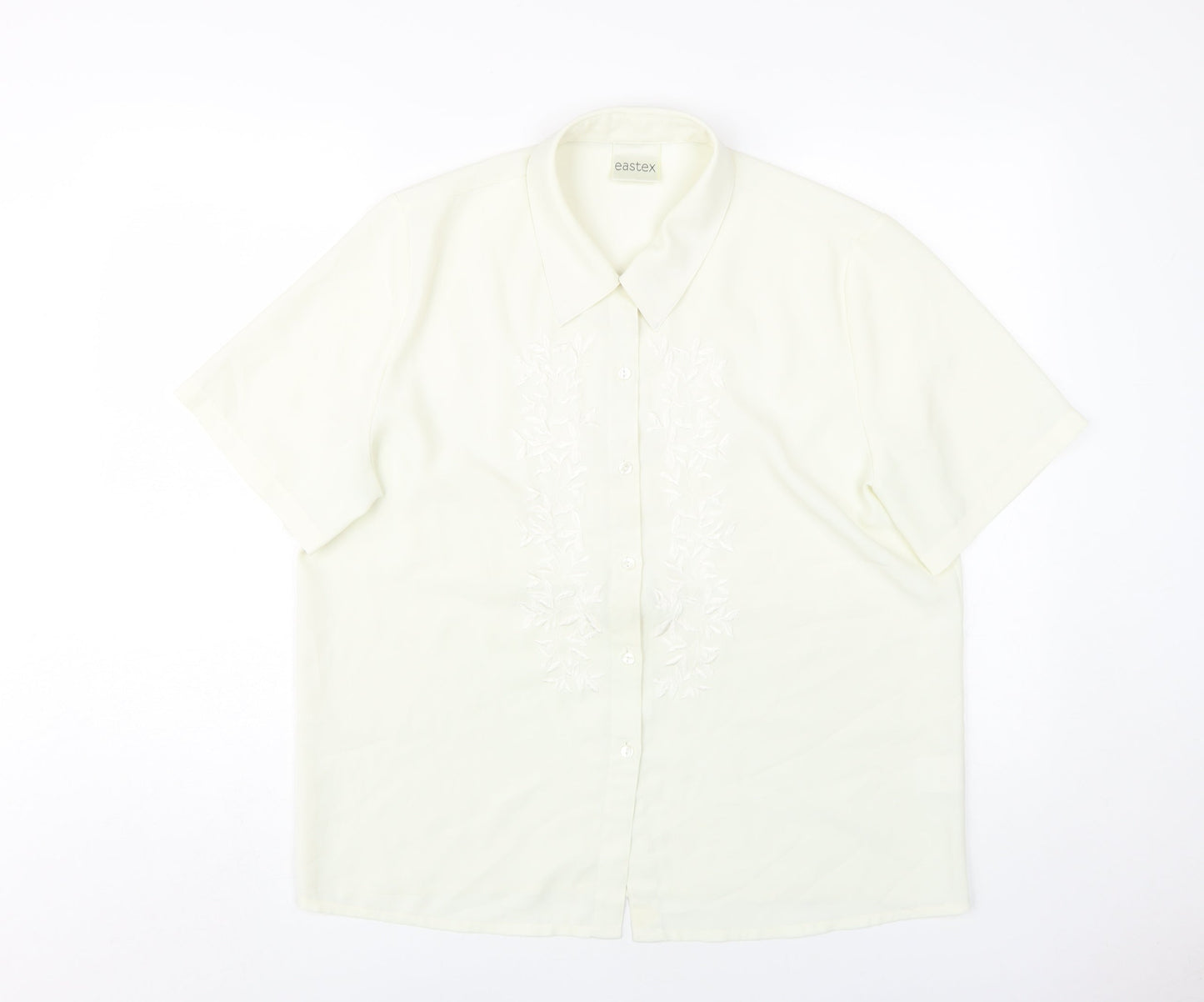 Eastex Women's Ivory Button-Up Blouse Size 14