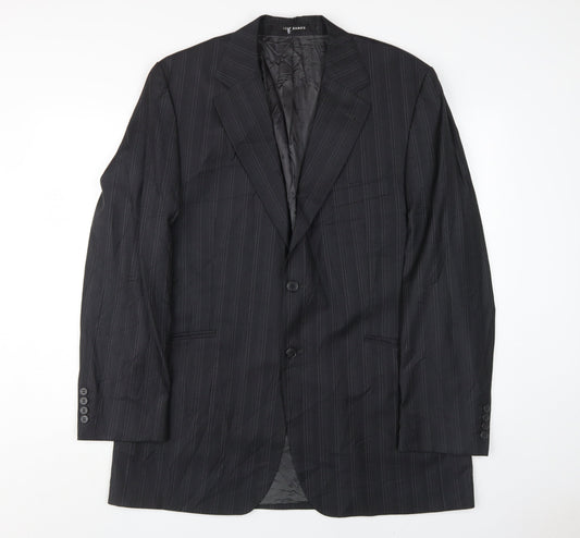 Jeff Banks Men's Black 44 Blazer Striped Formal Long