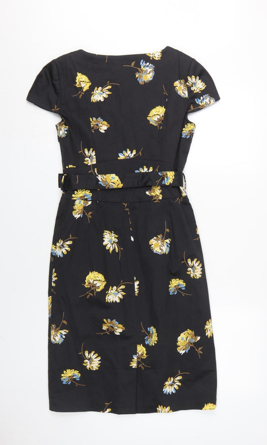 Boden Women's Black Floral Sheath Dress 12