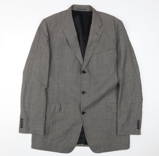 Jaeger Men's Grey Check Suit Jacket 44L