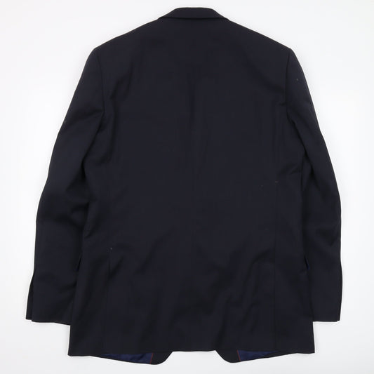 Austin Reed Men's Blue Suit Jacket 44L Long Formal Wear