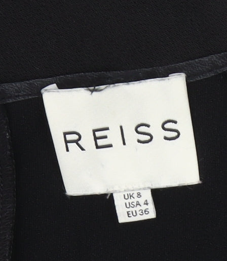 Reiss Women's Black Short Sleeve Blouse Size 8