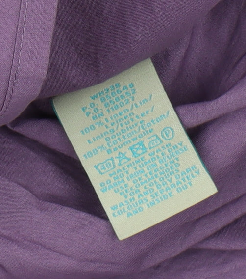 Boden Women’s Purple Shift Dress - Size 12, Linen, Casual