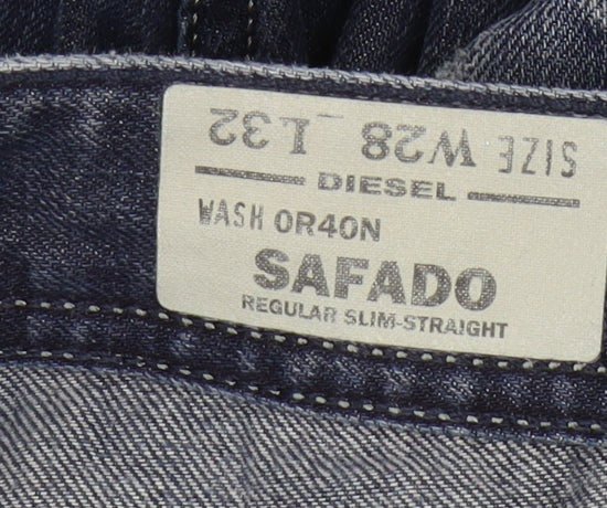 Diesel Men's Blue Straight Jeans Size 32 Distressed