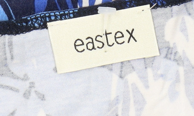 Eastex Women's Blue Floral Wrap Blouse - Size 10