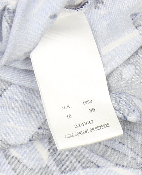 Eastex Women's Blue Floral Wrap Blouse - Size 10