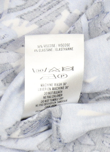 Eastex Women's Blue Floral Wrap Blouse - Size 10