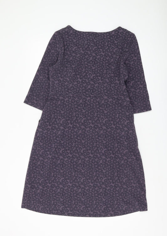 White Stuff Women's Grey Floral Shift Dress Size 10