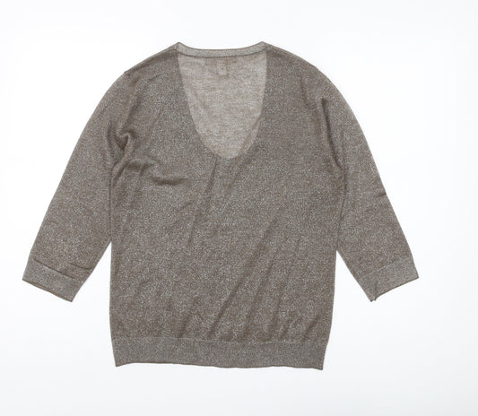 Banana Republic Women's Brown Scoop Neck Jumper S