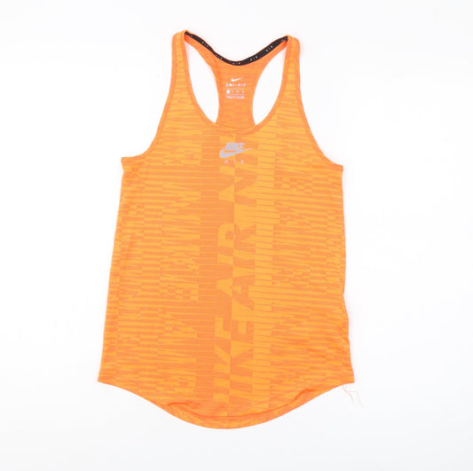 Nike Women's Orange Tank Top XS - Moisture Wicking Activewear