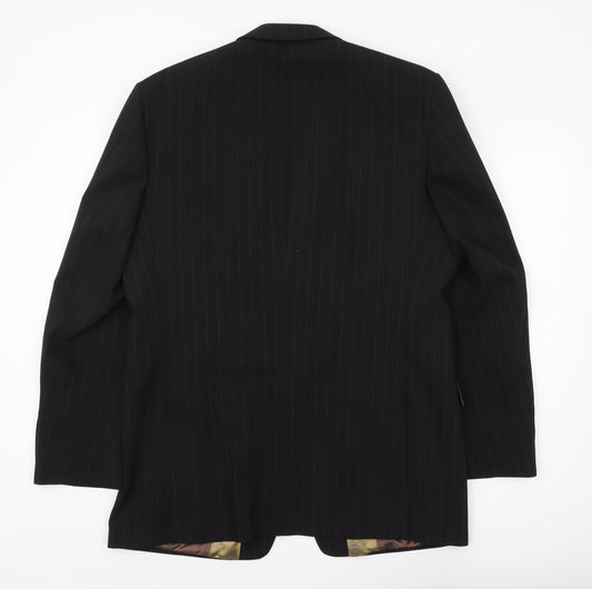 Studio Jeff Banks Men's Black Striped Blazer 42 Regular