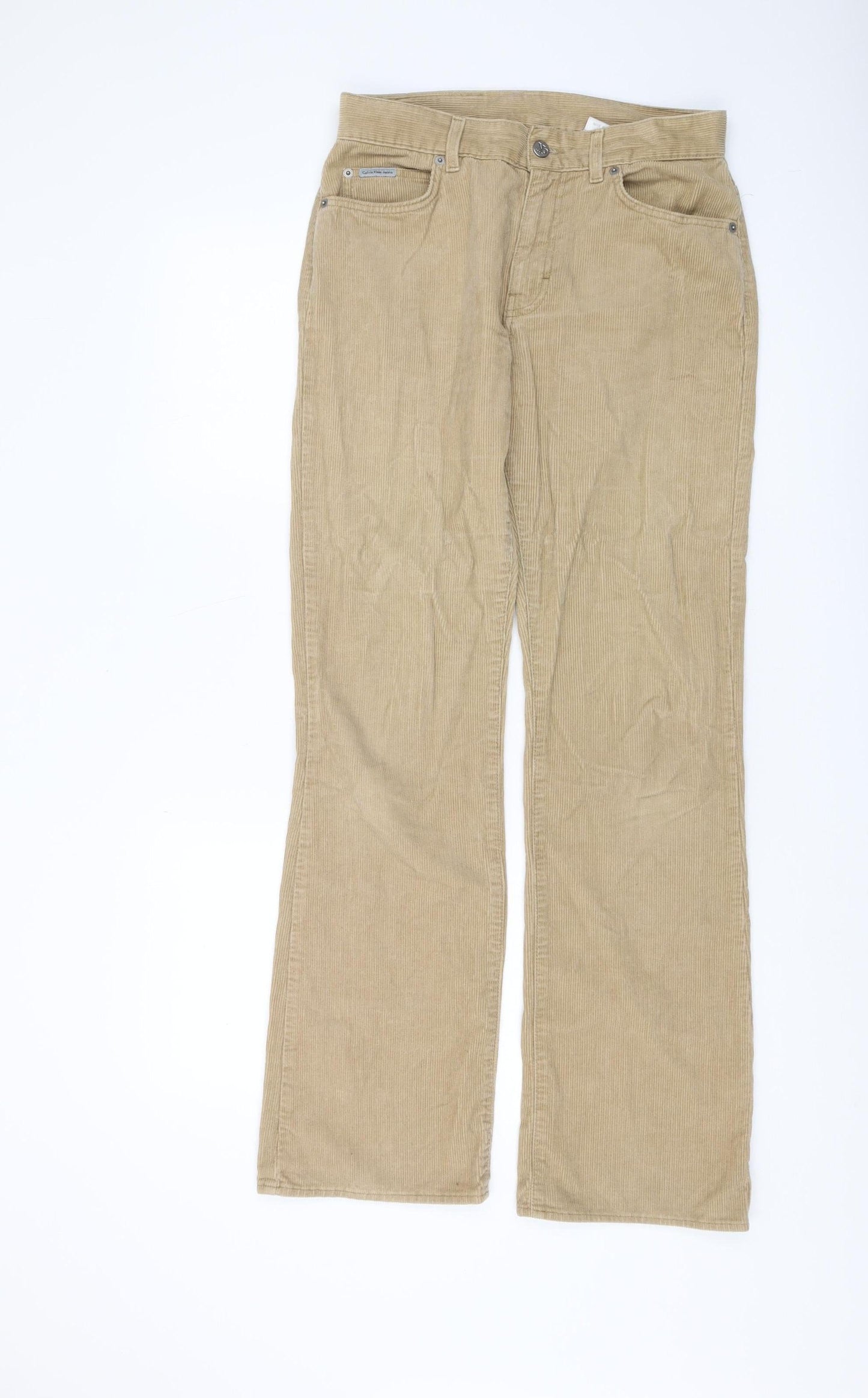 Calvin Klein Men's Beige Corduroy Trousers Size 29