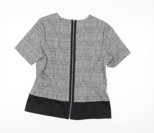 KEW Women's Black Geometric Blouse Medium