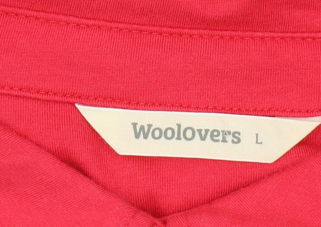 Woolovers Women's Red Collared Long Sleeve Blouse