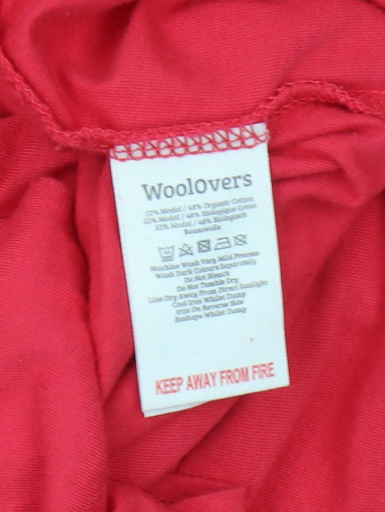 Woolovers Women's Red Collared Long Sleeve Blouse