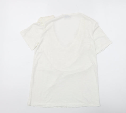 Womens UK Size S Jacqueline de Yong White Cotton T-Shirt