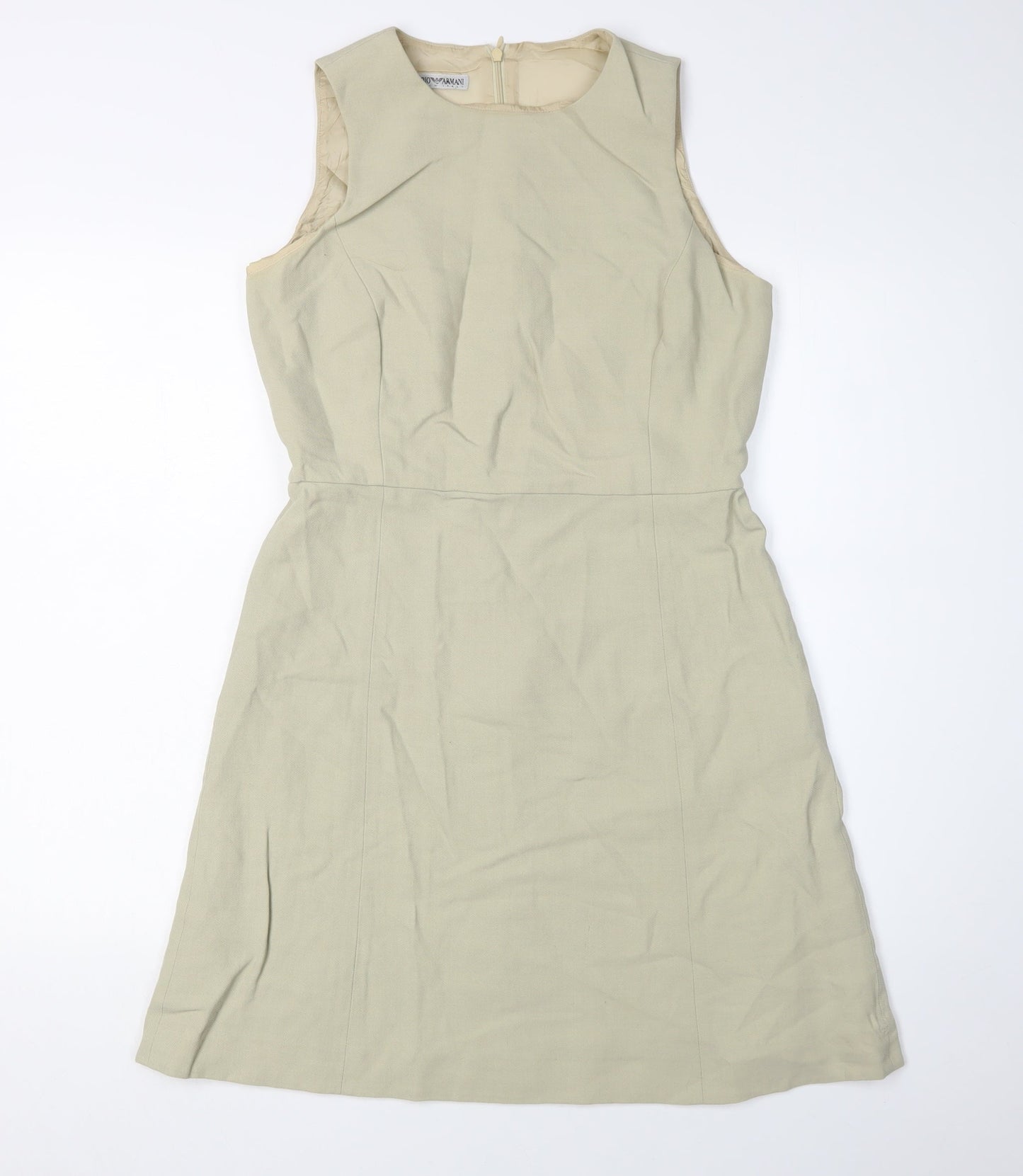 Emporio Armani Women's Beige Shift Dress Size 16