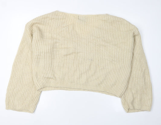 Firetrap Women's Ivory V-Neck Jumper Size 16