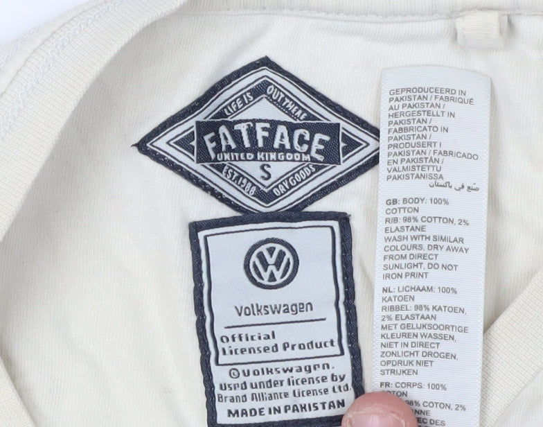 FatFace Men's Beige Cars Graphic T-Shirt, Size S