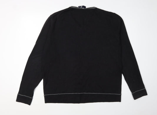 Kangol Men's Black V-Neck Pullover Jumper 2XL