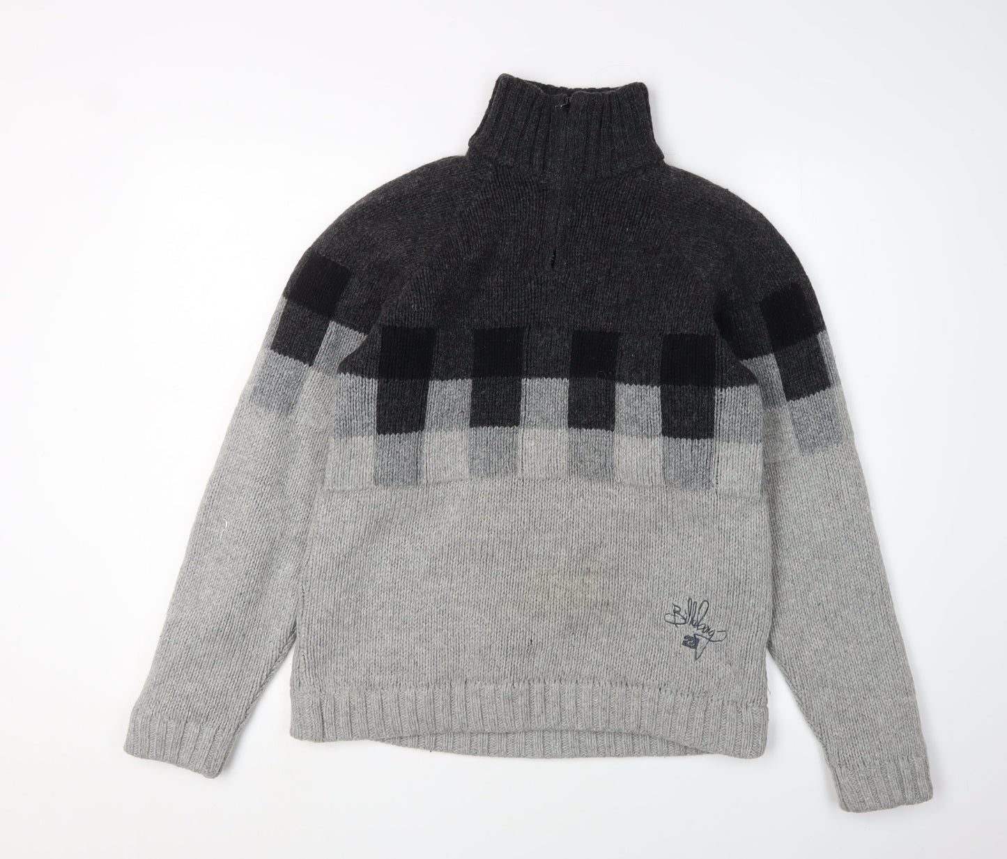 Billabong Men's Grey Wool Blend Pullover Jumper S