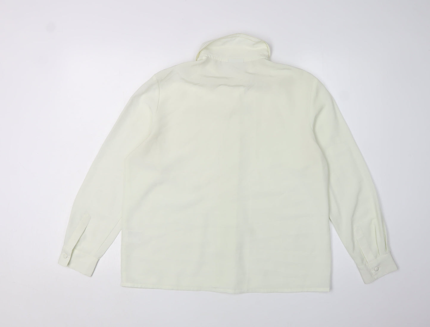 Eastex Women's Ivory Button-Up Shirt, Size 12, Embroidered