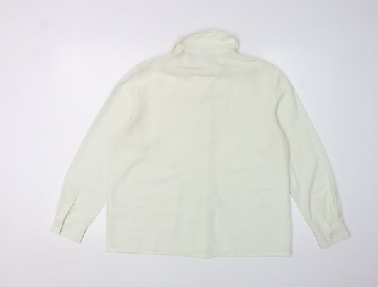 Eastex Women's Ivory Button-Up Shirt, Size 12, Embroidered