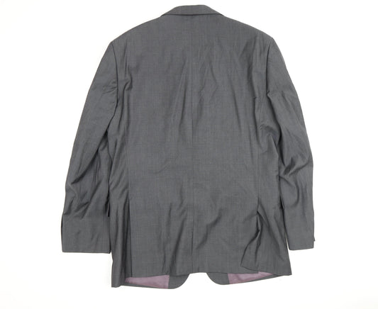 T.M.Lewin Men's Grey Wool Blazer 43 Regular Fit