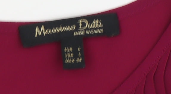 Massimo Dutti Women's Purple Blouse Size 14 Round Neck
