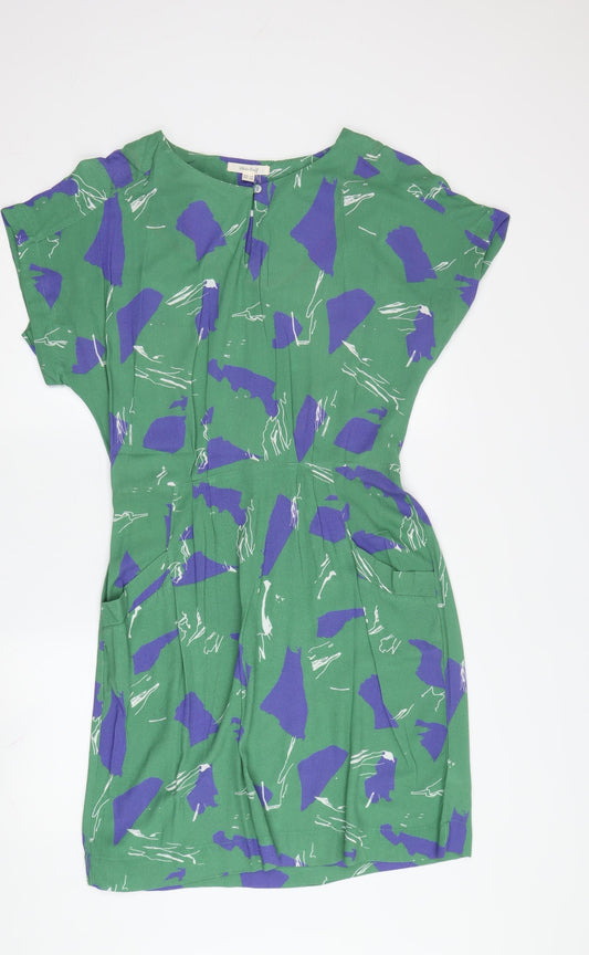 White Stuff Women's Green Short Sleeve Shift Dress