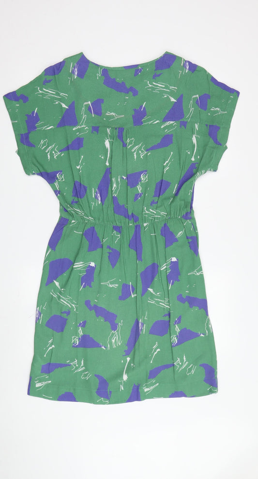 White Stuff Women's Green Short Sleeve Shift Dress