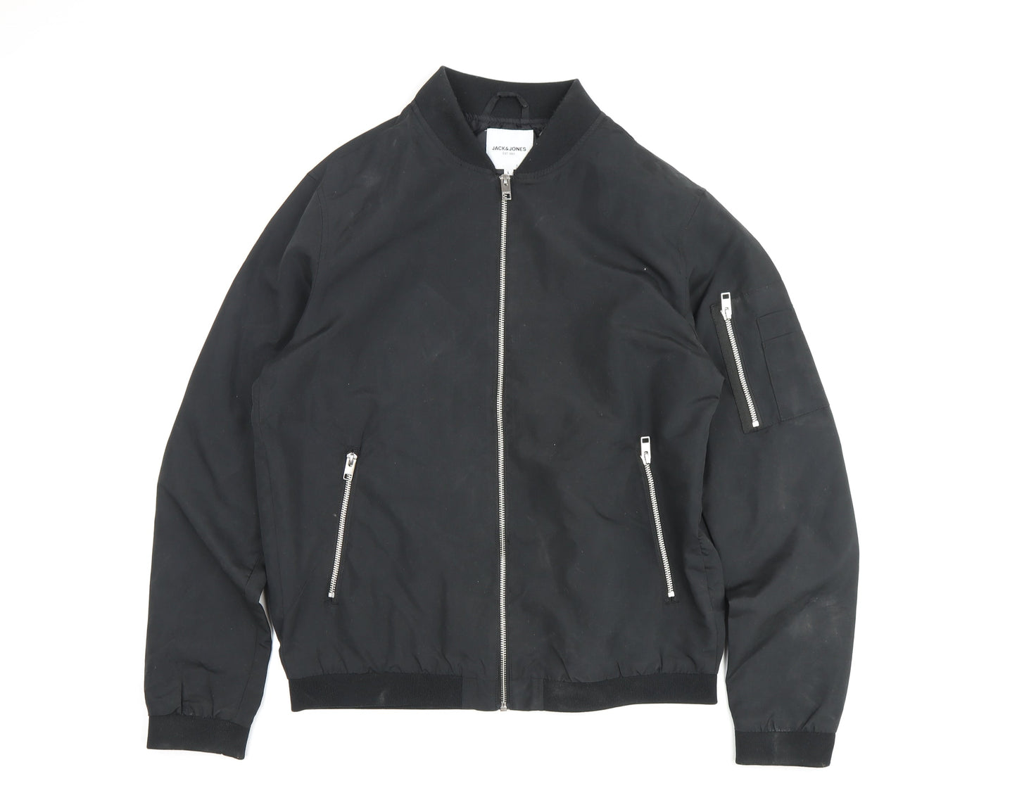 Jack & Jones Men's Black Bomber Jacket - Size L