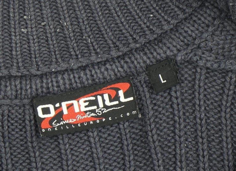 O'Neill Men's Grey Full Zip Jumper, Size L, Casual Knit