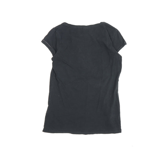 Bench Women's Black T-Shirt UK 12 Classic Style