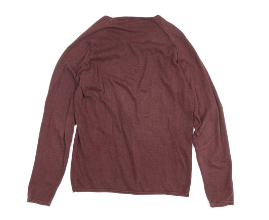 Jack & Jones Red Wool Men's S Pullover Jumper
