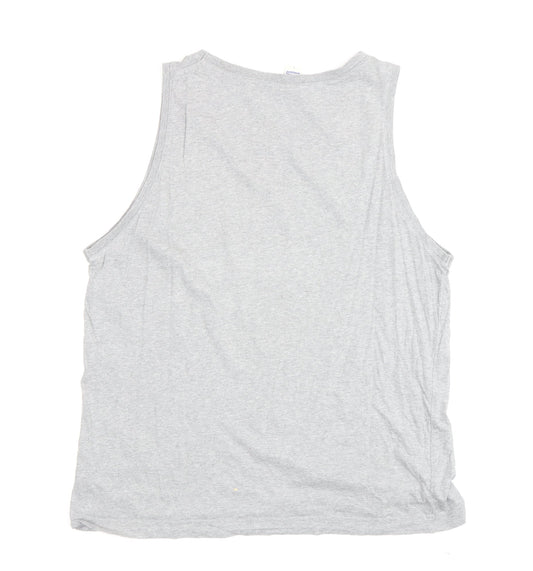 Le Coq Sportif Men's Grey Sleeveless Cotton T-Shirt L