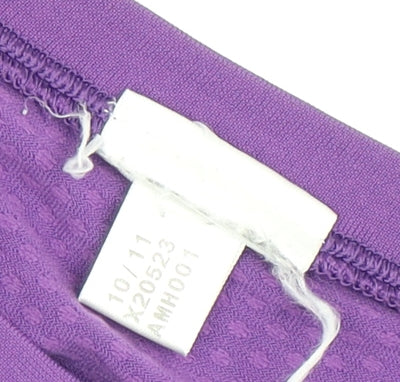Close-up detail of Adidas Women's Purple Short Sleeve Athletic T-Shirt